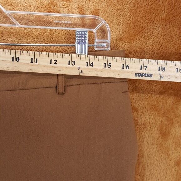 NICOLE MILLER Pants Womens Size 10 Tan Straight Leg Elastic Waist Pocket Trouser - Picture 5 of 9